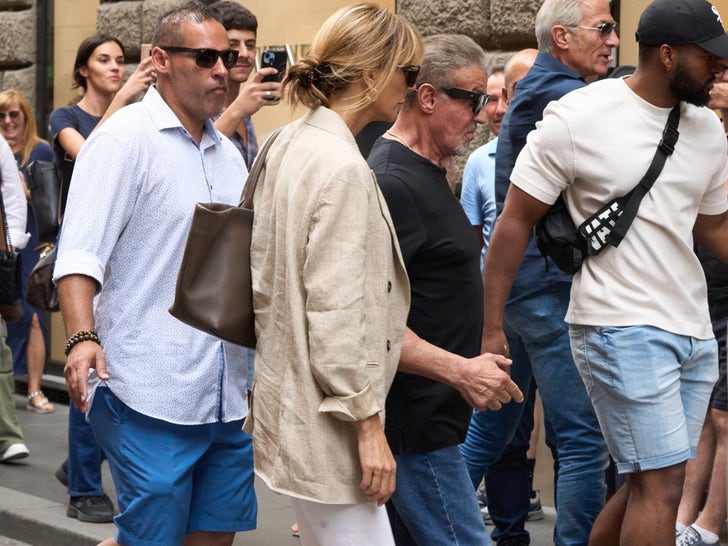 Sylvester Stallone Hit With Massive Swarm Of Fans While Out In Rome
