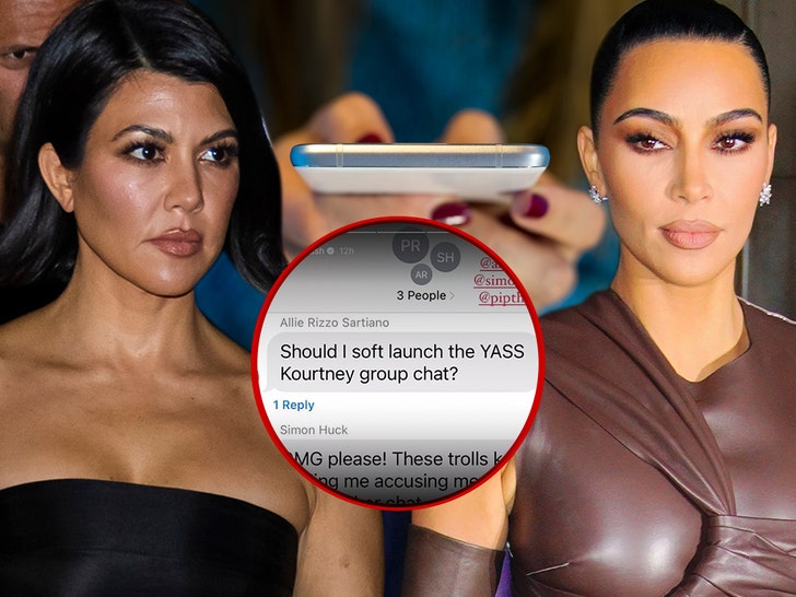 Kourtney Kardashian Shuts Down Kim’s Group Chat Claim, Friends Back Her