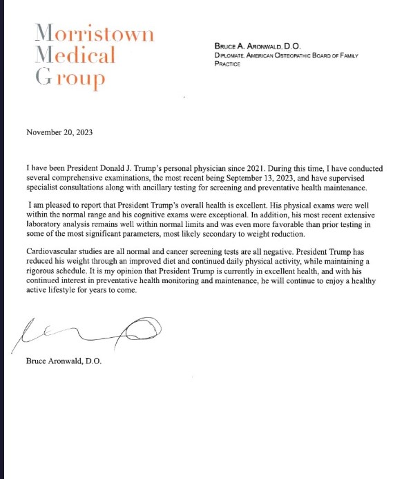 Trump Hides His Medical Records By Releasing A Note From His Doctor