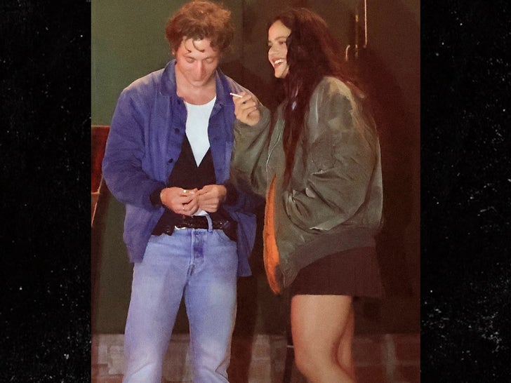 Jeremy Allen White and Rosalía Embrace During Date Night Smoke Break