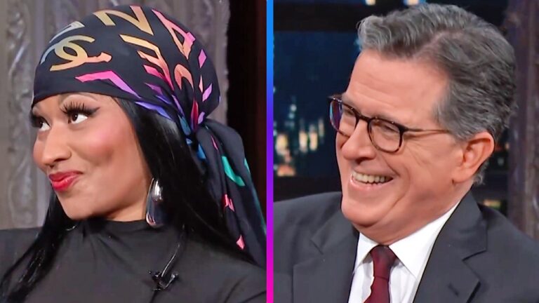 Stephen Colbert Warns Nicki Minaj About His Wife Evie in Hilarious Rap Battle