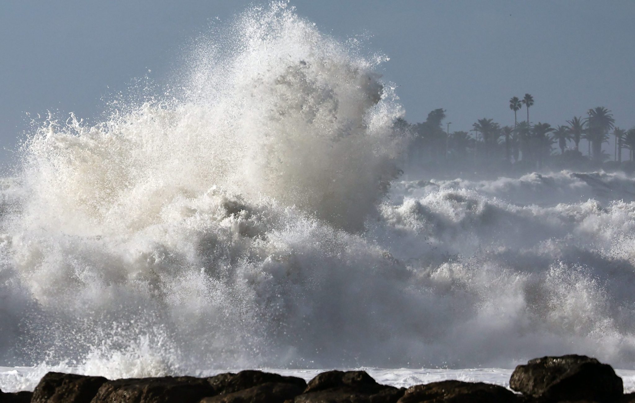 ‘Take caution’: Giant waves pummeling California flood beach neighborhoods and send spectators to the hospital