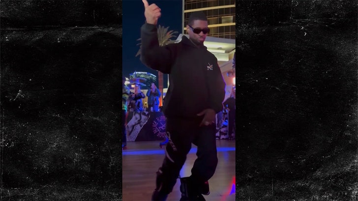 Usher Keeps Roller-Skating at Vegas After-Party Following Halftime Show