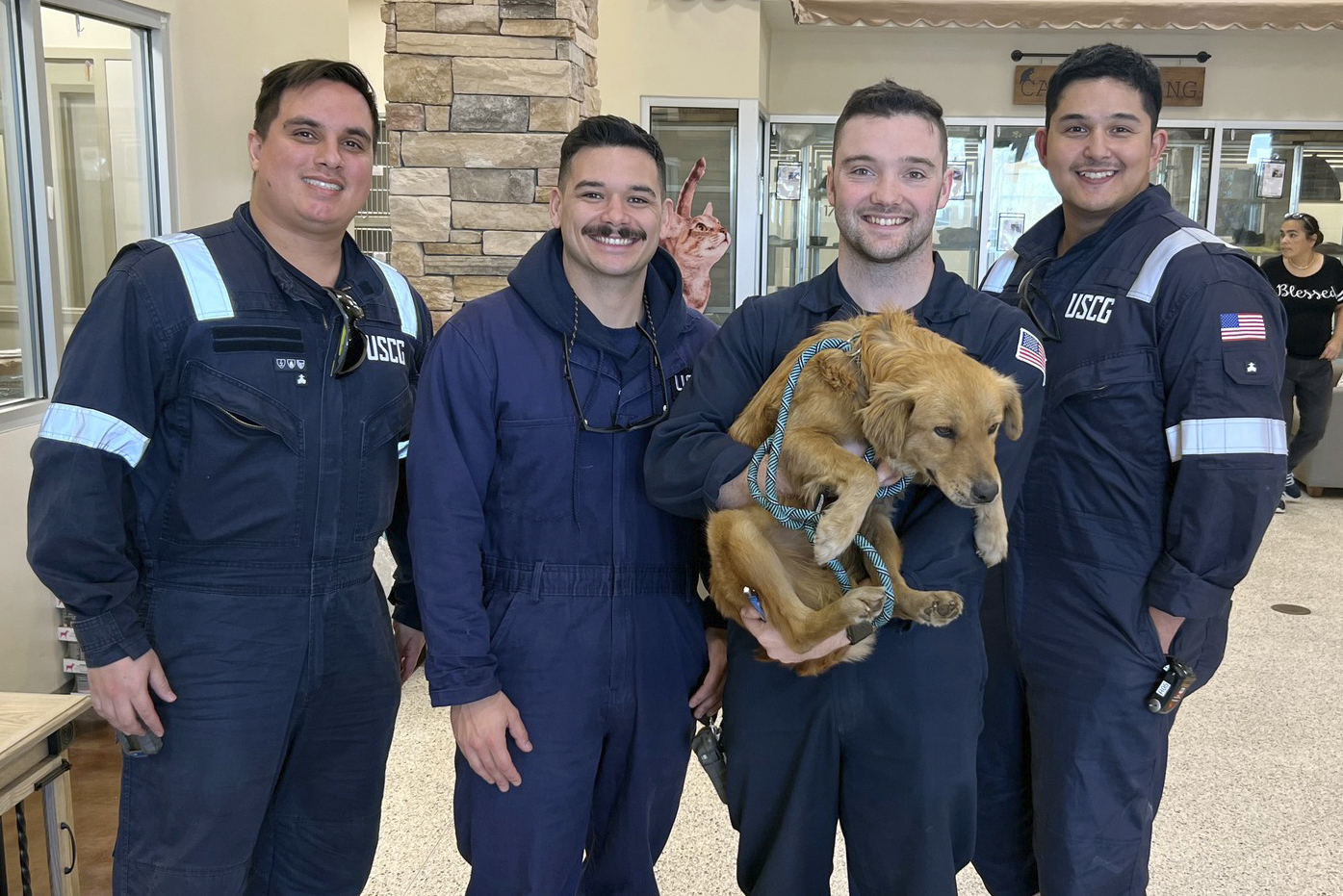 ‘We could see the little dog’s face poking out’: Routine Coast Guard inspection of Houston port rescues dog trapped in shipping container