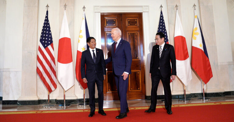 In Warning to China, Biden Hosts Summit With Leaders of Japan and Philippines
